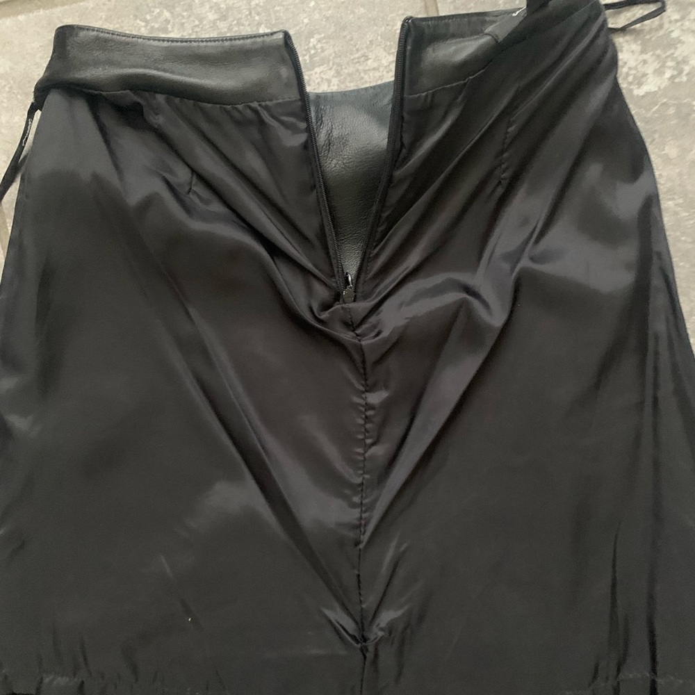 Vintage Floor Length Genuine Leather Maxi Skirt with Back Zipper - Picture 7 of 13